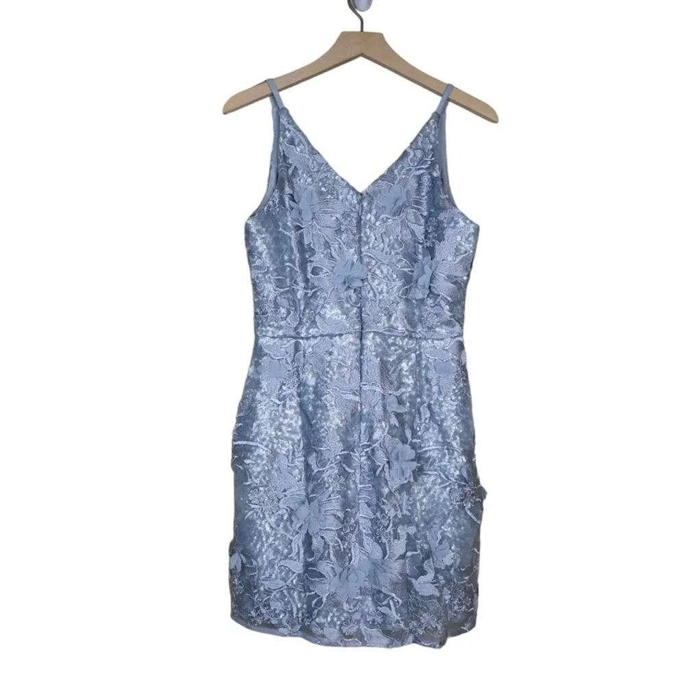 Dress the Population M Tatum Embroidered Floral Sequin V-Neck Minidress NEW - Image 3