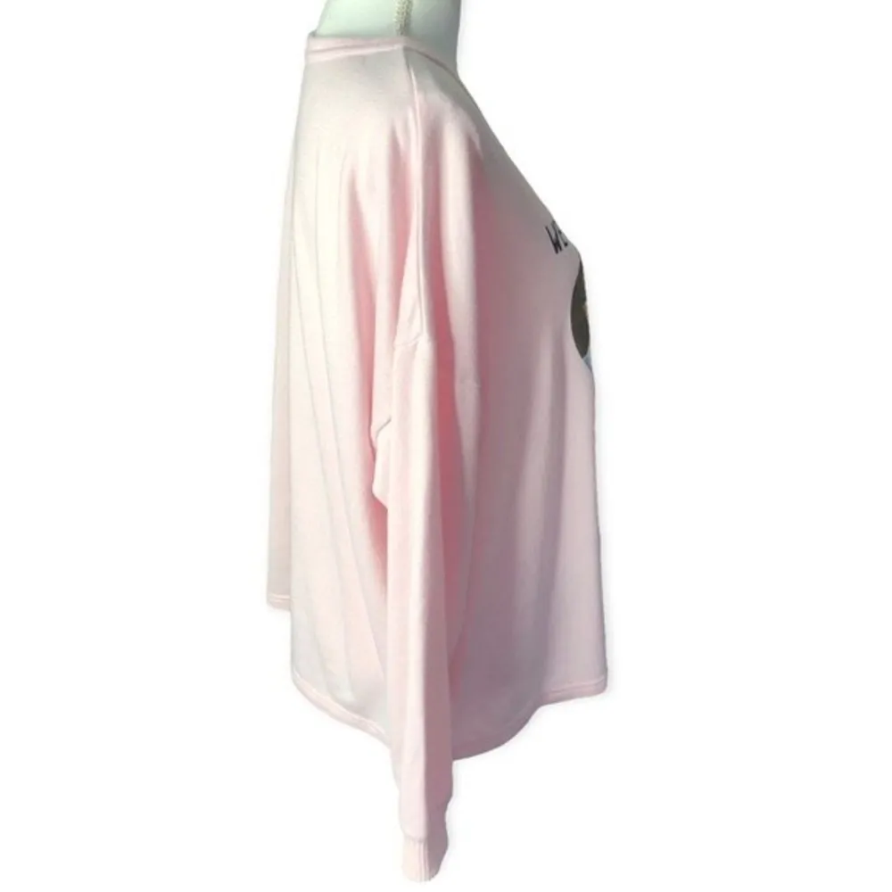 The Office Pam & Jim PB & J Pink Pullover Fleece Pajama Sweatshirt Size L - Image 5