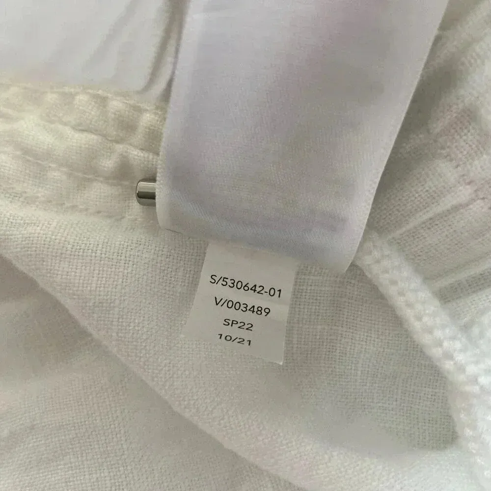 Athleta Cabo Linen Jogger Pants Women’s Size 12 White Pull On Elastic Pockets -2 - Image 10