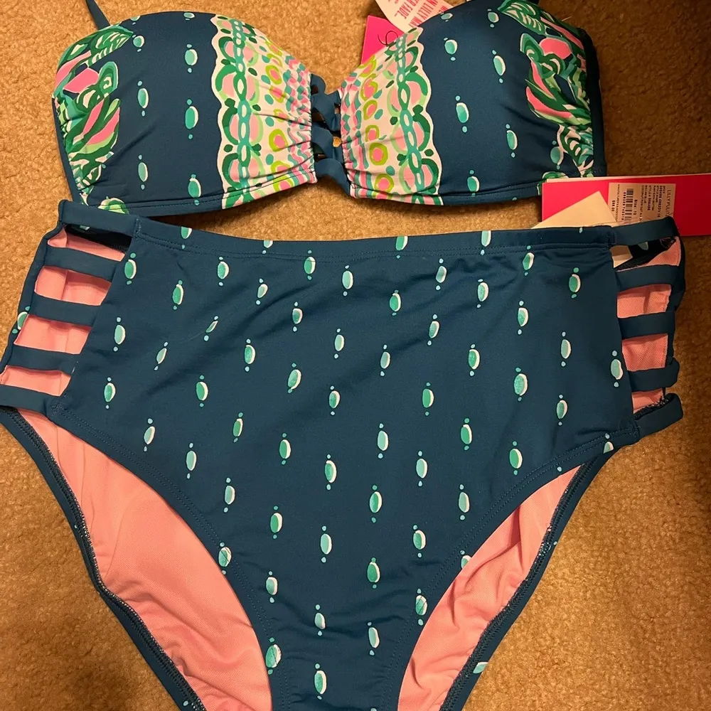 Lilly Pulitzer womens 2 piece blue bikini - Image 2