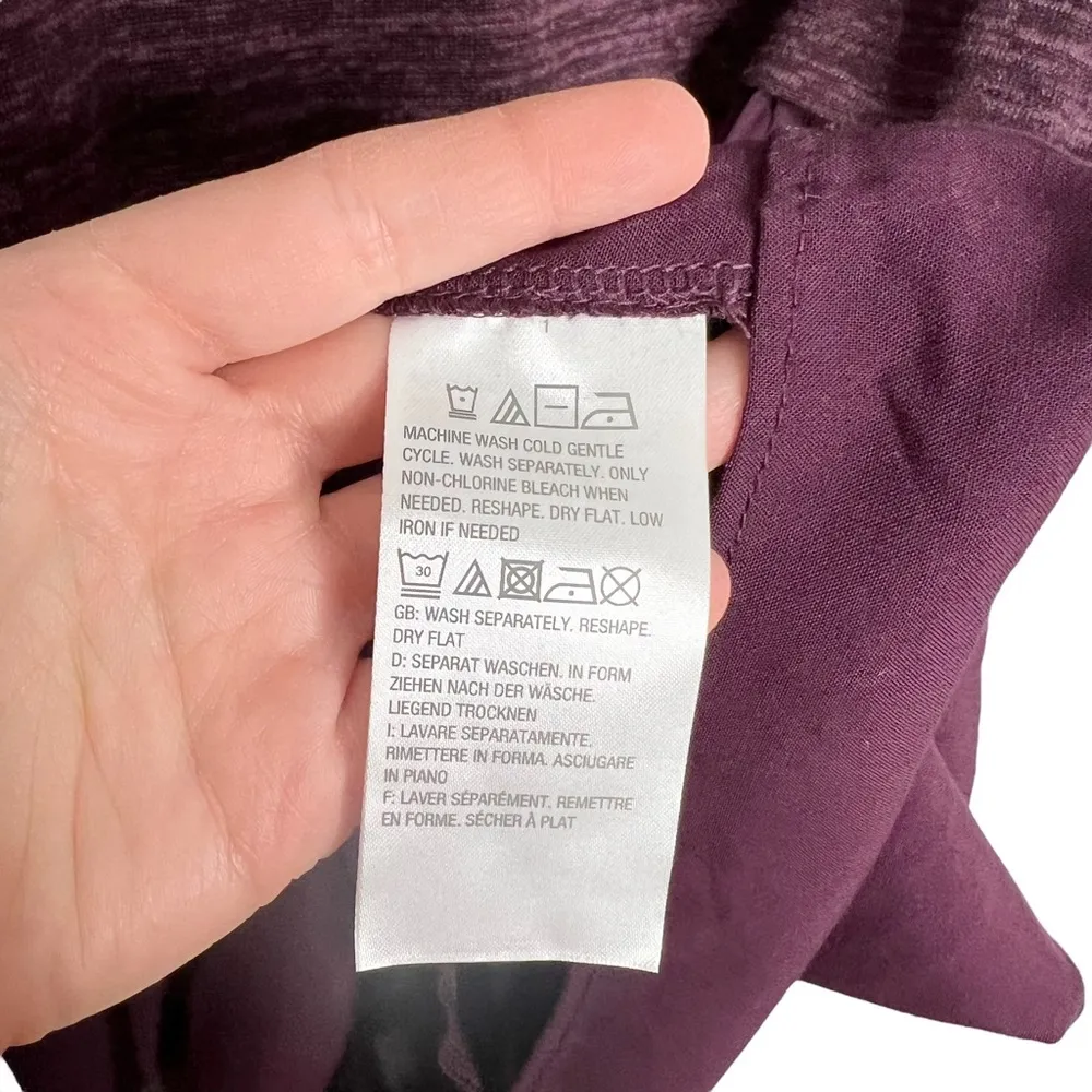 LOGO By Lori Goldstein Purple Mixed Media Shift Dress - Image 7