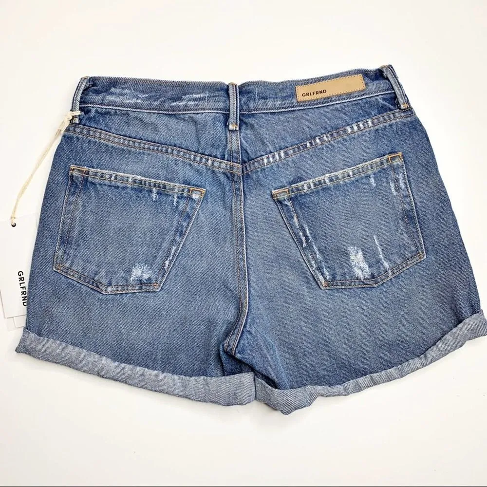GRLFRND Karlie High Rise Jean Shorts 24 Light Wash Distressed - Image 4