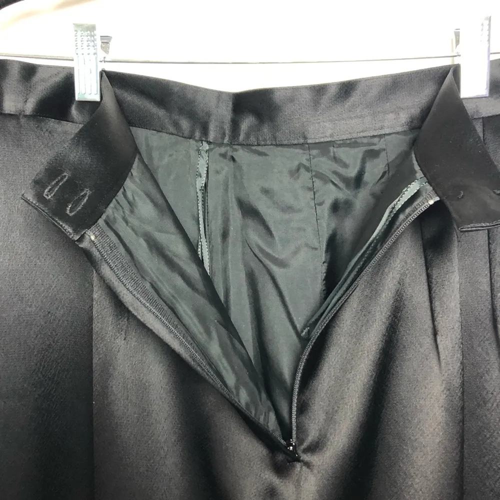 Collage London High Waist Maxi Skirt Black Satin with Slit Size undefined - Image 5