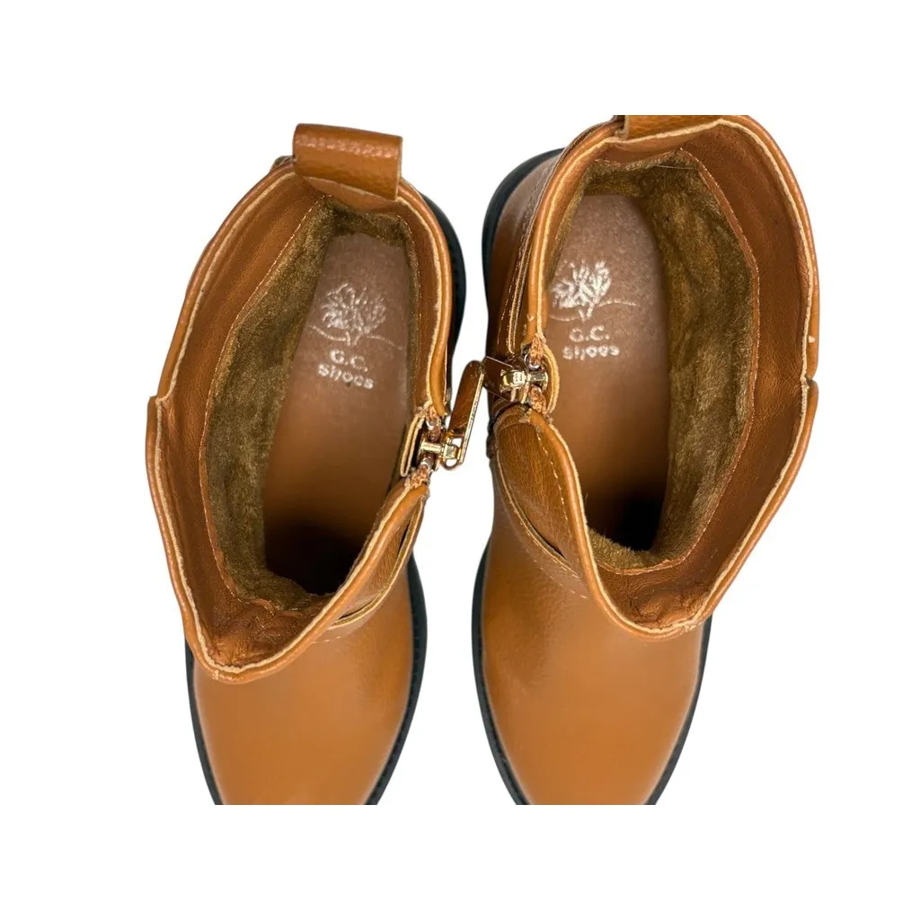 G. C. Shoes Strappy Buckle Moto Cognac Kingsburg Ankle Boots 8.5 EU 39 Casual Brown - Image 5