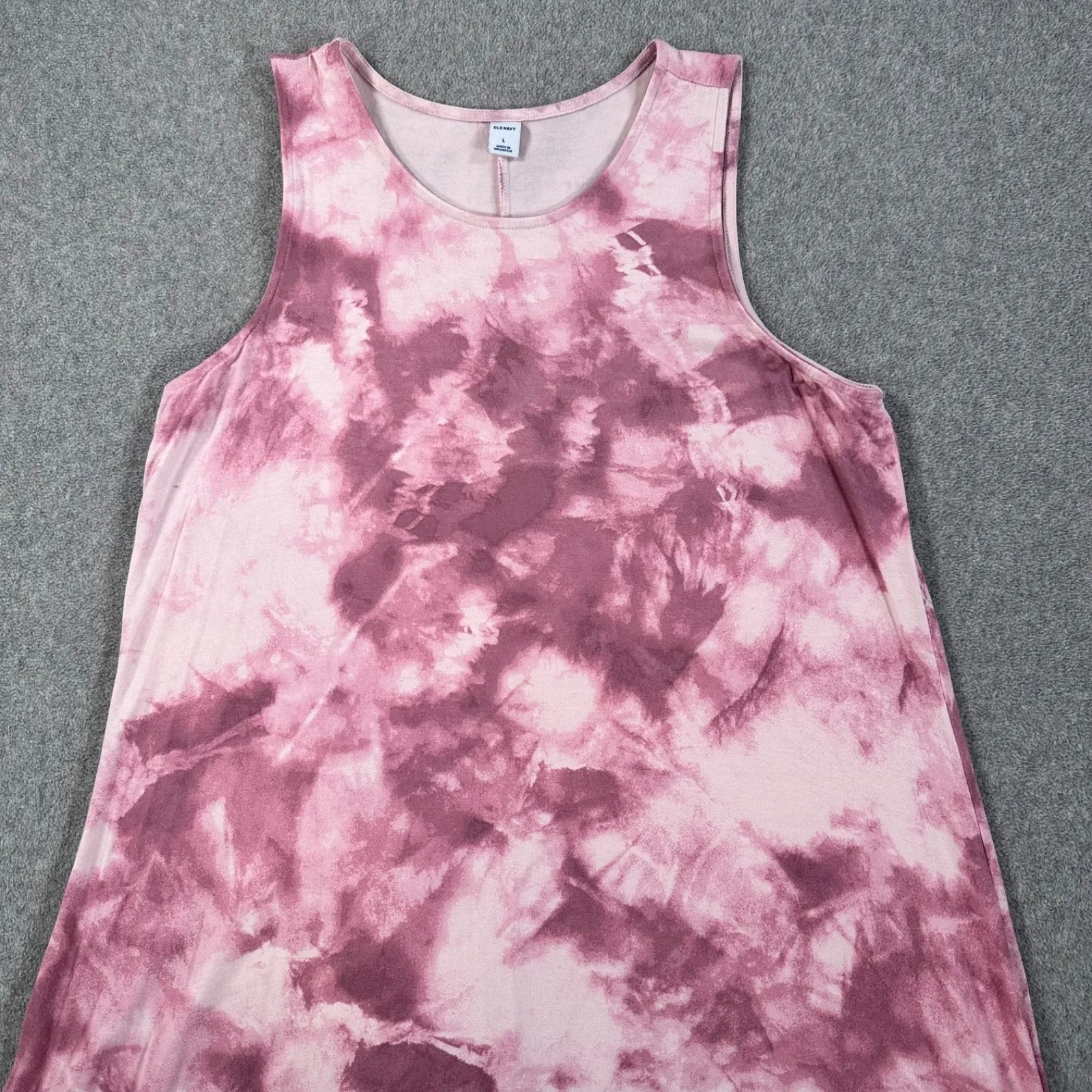 Old Navy Pink Tie Dye Tank Dress Women's Large Swing Casual Sleeveless Mini - Image 2