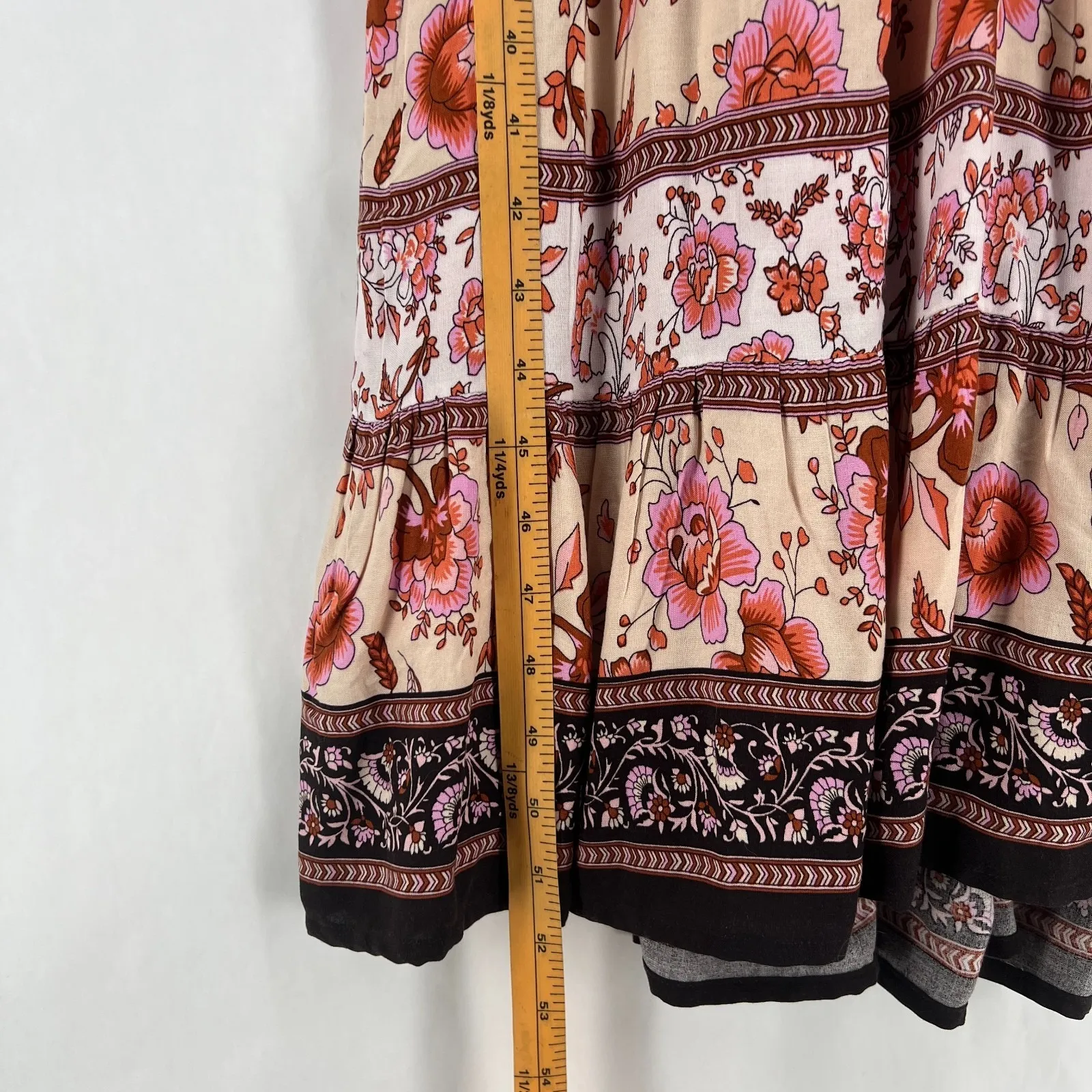 Natural Life Maxi Dress Womens XS Multicolor Fit & Flare Floral Peasant Classic - Image 14