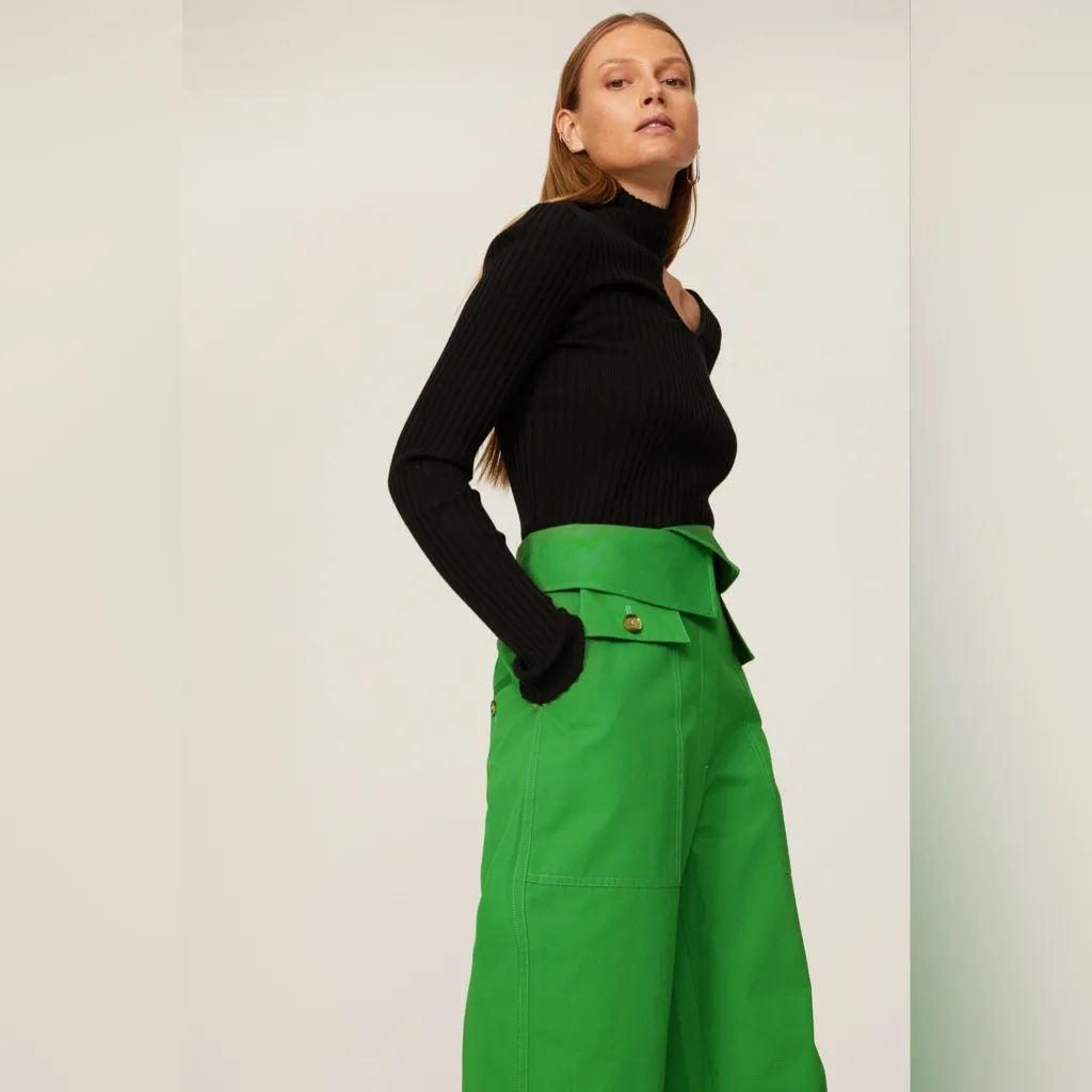 3.1 Phillip Lim Structured Banana Trousers Green‎ Womens 6 - Image 4