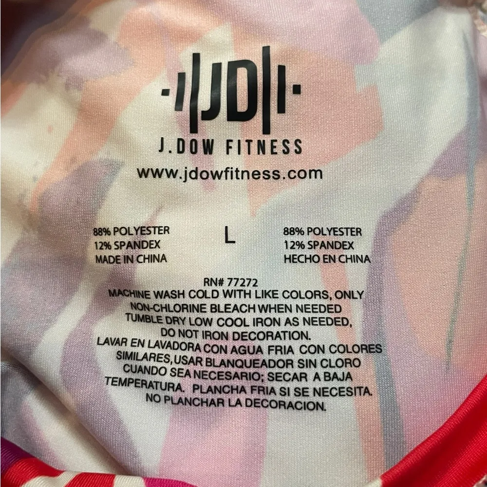 J Dow Fitness Artsy Athleisure Athletic Workout Gym Outdoor Training Crop Top Size L - Image 3