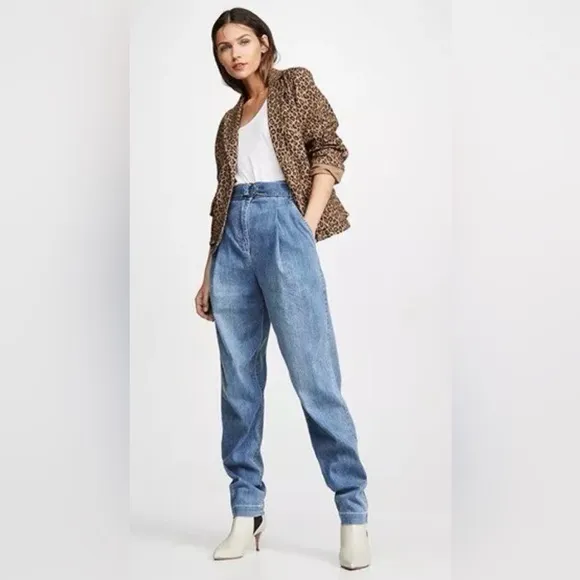 Nili Lotan 2‎ Small Addison Single Breasted Relaxed Blazer Leopard Print Tan - Image 12