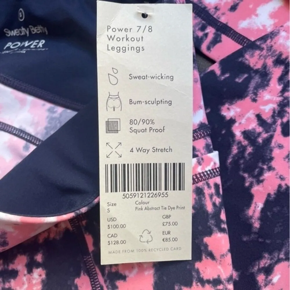 NWT Sweaty Betty Power Pocket Workout Legging Pink Purple Tie Dye Size Small NEW - Image 11