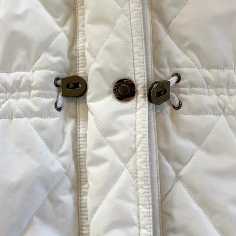 FERA White Puffer Faux Fur Zip Up Ski Parka Size 10 - Image 12
