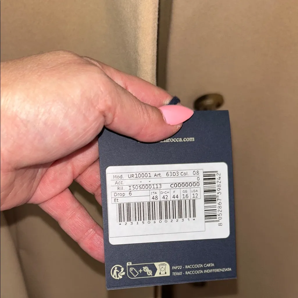 Cinzia Rocca Icons Taupe Wool Coat Brown Size 12 - Image 8