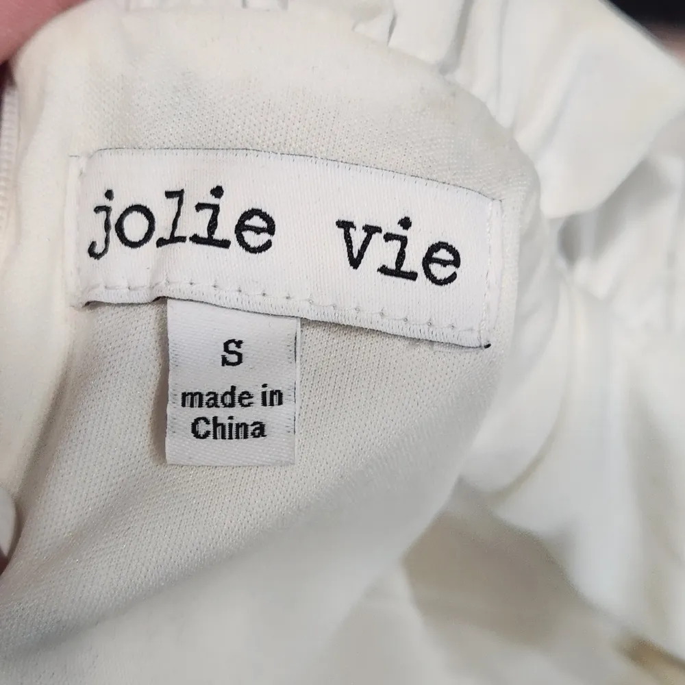 JOLIE Vie White Dress With Black Detail Size S - Image 12