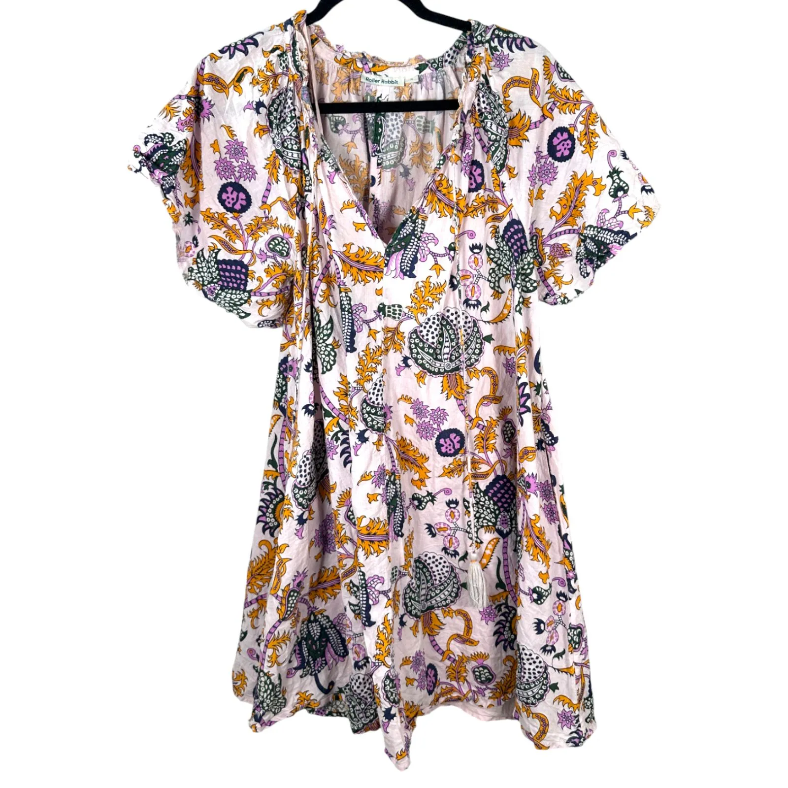 Roberta Roller Rabbit Paisley Floral A Line Dress Size Medium - Image 8