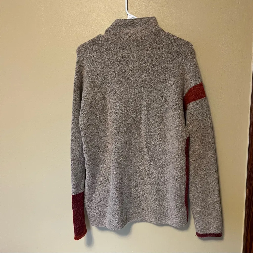 Cyrus Red and Taupe Turtleneck Sweater - Image 2
