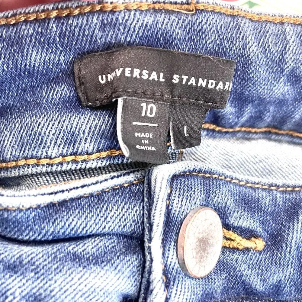 Universal Standard Etta High Rise Straight Leg Jeans 28 Inch Aged Indigo Size 10 - Image 3