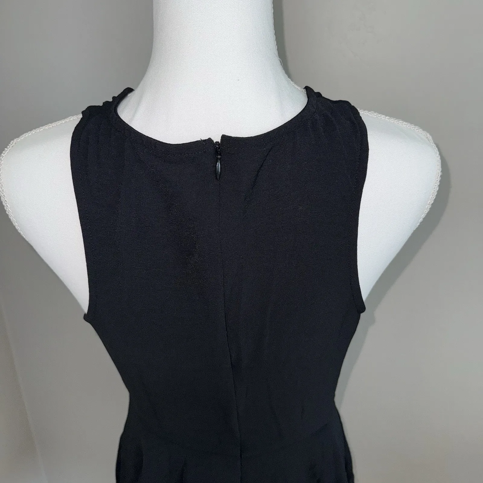 NWT Beachsissi Black Dress Sleeveless Sz L Knee Length Little Black Dress Ruched - Image 6