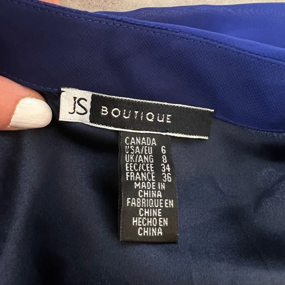 JS Boutique NWT Blue Ombre One Shoulder Lined Mini Cocktail Dress Size 6 - Image 8