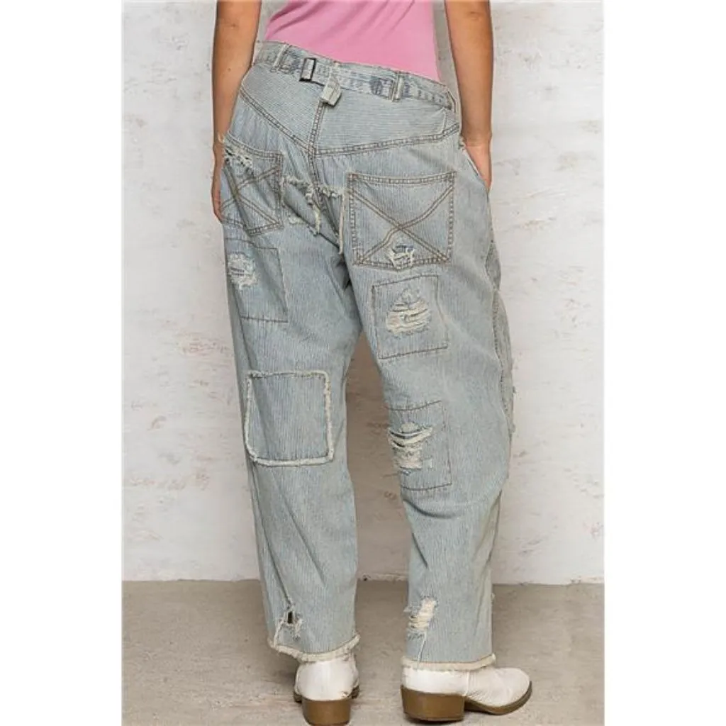 NWT POL Distressed Raw Hem‎ Wide Leg Pants - Image 3