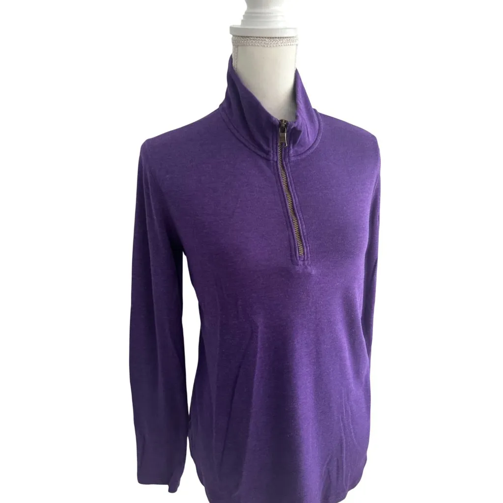 RALPH LAUREN Purple Quarter Zip Long Sleeve LRL Top Size XL - Image 6