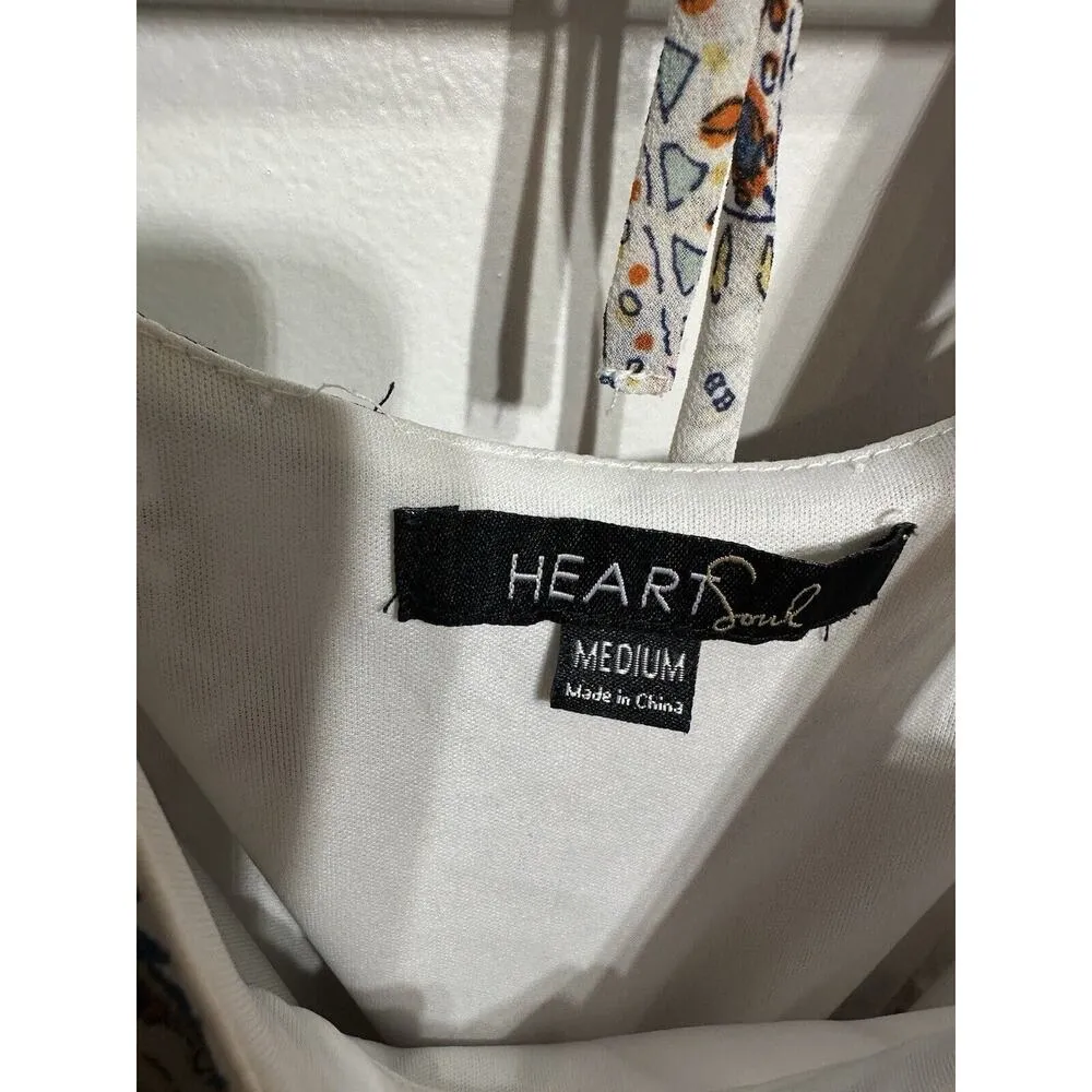 Heart Soul Dress M Boho Hippie Stretch Knit Artsy Halter Maxi Festival Sundress - Image 4