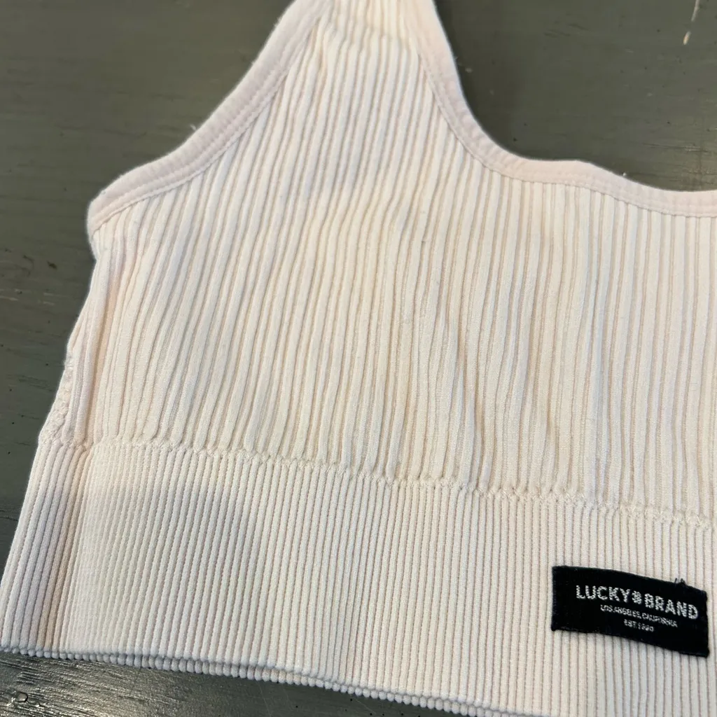 Lucky Brand Ribbed Light Pink Bralette - Image 3