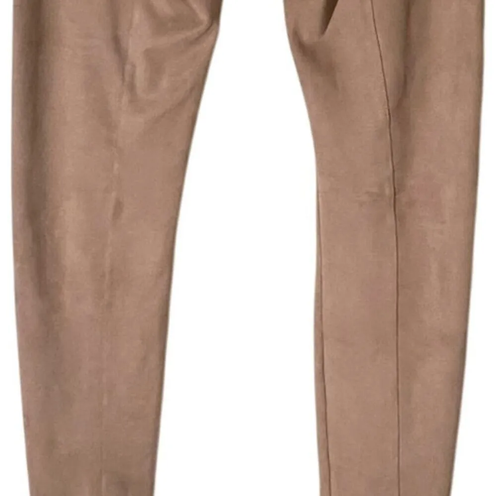 Bebe Faux Western Suede Leggings Pants Tan Zipper Women's Size‎ M - Image 3