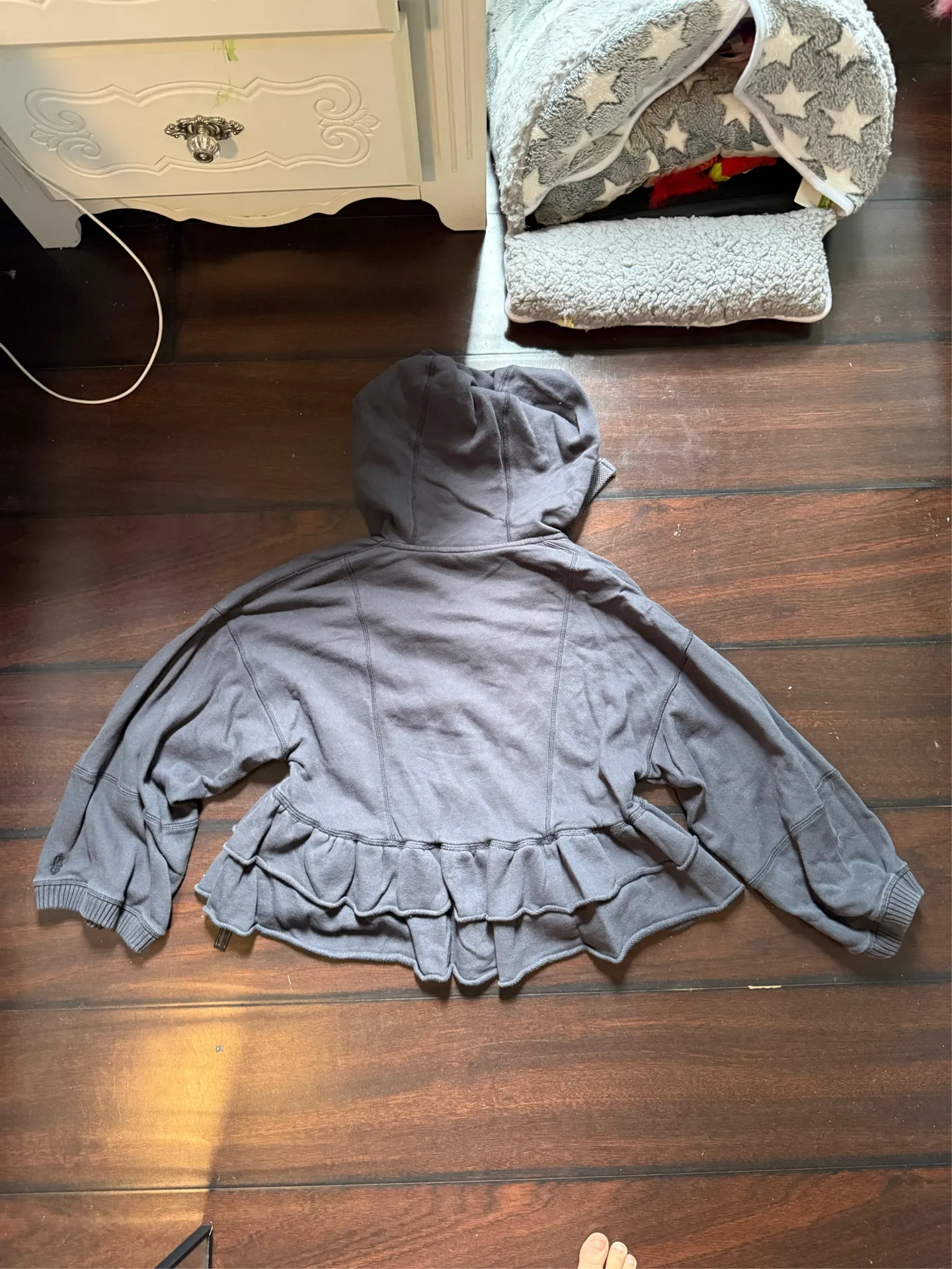 Free people FP movement side swept ruffle French terry hoodie  - Image 5