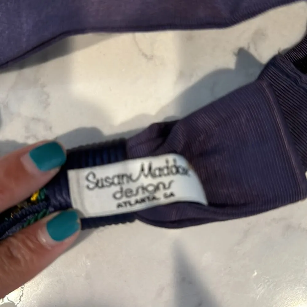 Vintage 80s Susan Maddox purple yellow green adjustable belt statement quirky - Image 5