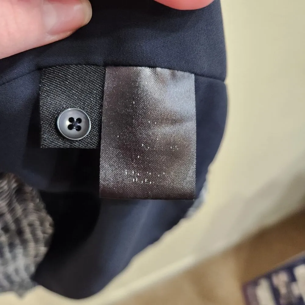 Hilary Radley Sleeveless Split Neck Sheer Tunic Dress Button Front Black Sz 10 - Image 9