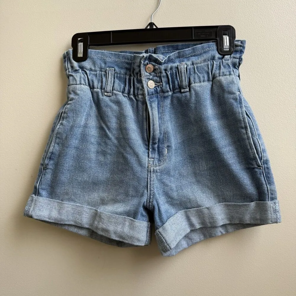 Hollister Blue Denim Ultra High-Rise Mom Short 3" Stretch Size 0/24 - Image 2