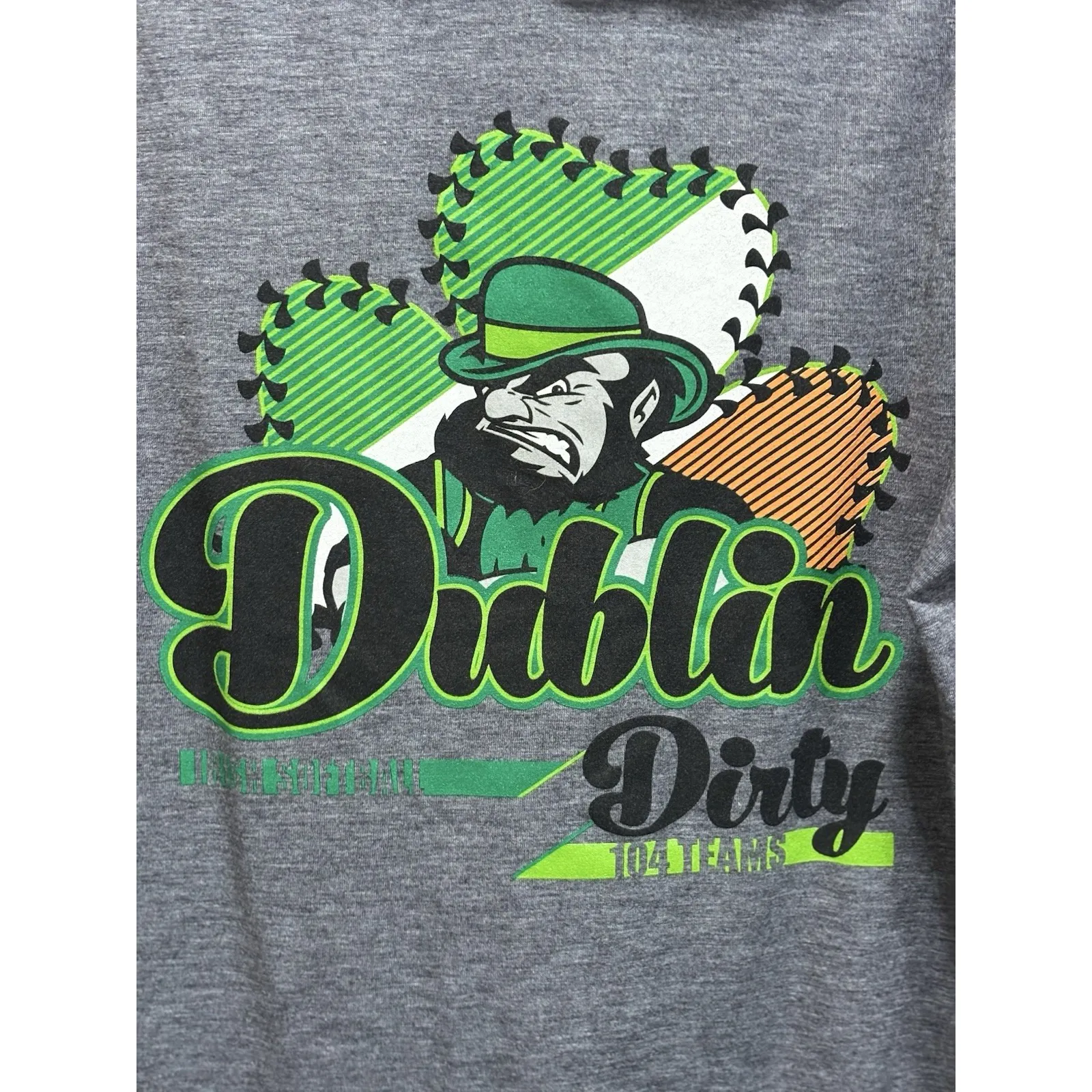 Dublin Dirty Sports Tek Sleeveless Graphic T Shirt Size XXL Leprechaun Mesh Hood Gray - Image 2