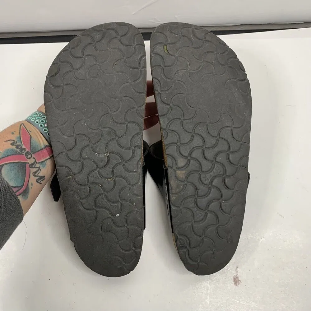 Birkenstock Size 41 10 Gizeh Sandals Birko Flor Patent Shoes Flip Flops T Straps - Image 10