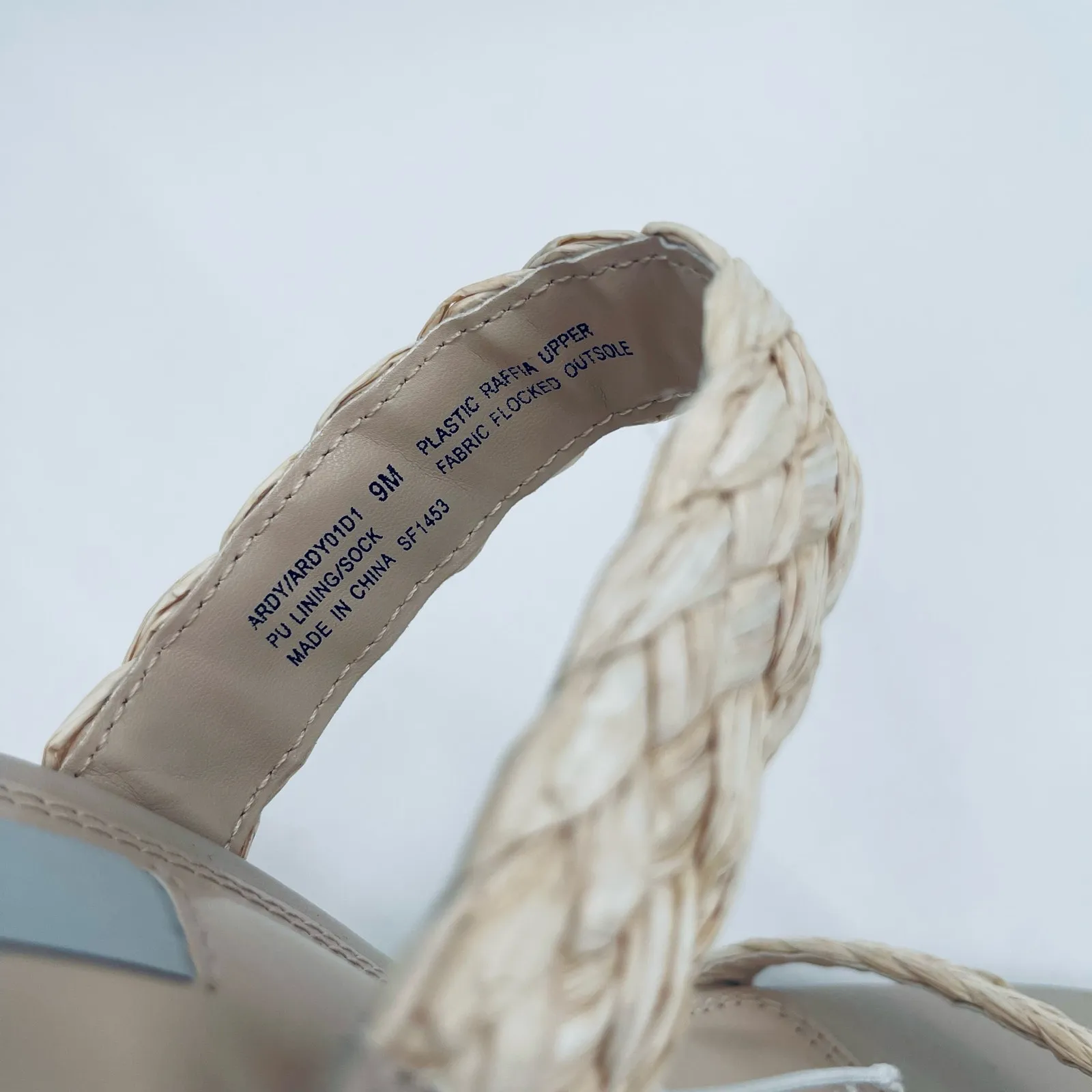 STEVEN NEW YORK Wedge Sandals Heels Size 9 Ardy Raffia Woven Espadrille Natural - Image 3