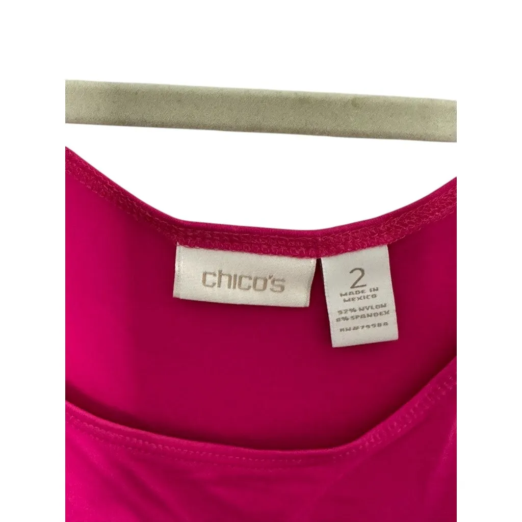 Chico's Hot Pink  Camisole Tank Top Ivory Women's Large 12 - Image 6