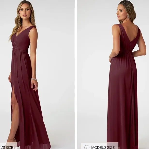 Azazie Tanicia Maxi Dress in Cabernet - Image 3