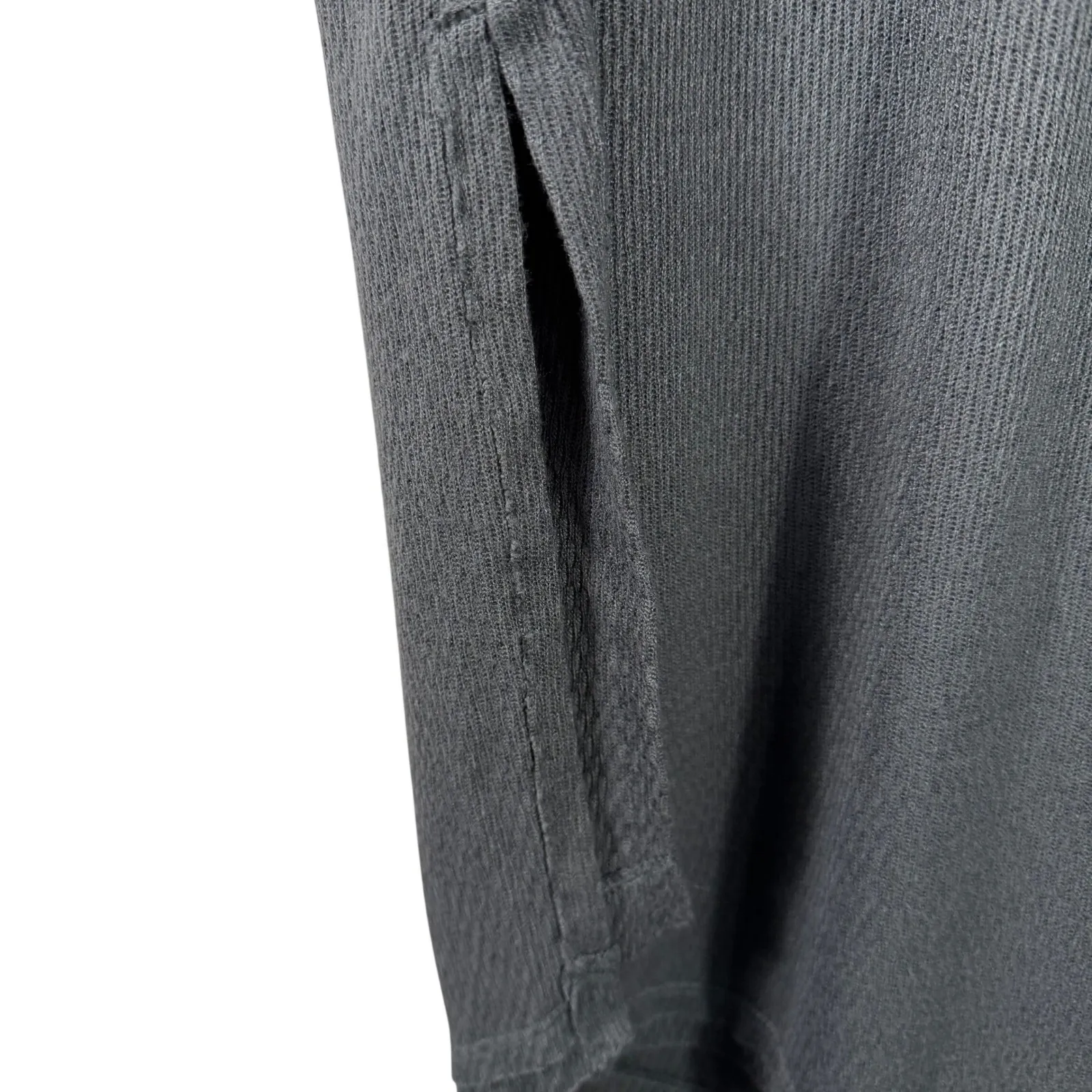 We The Free Waffle Knit Long Sleeve Top Women's M Gray Slit Sides Thump holes - Image 6