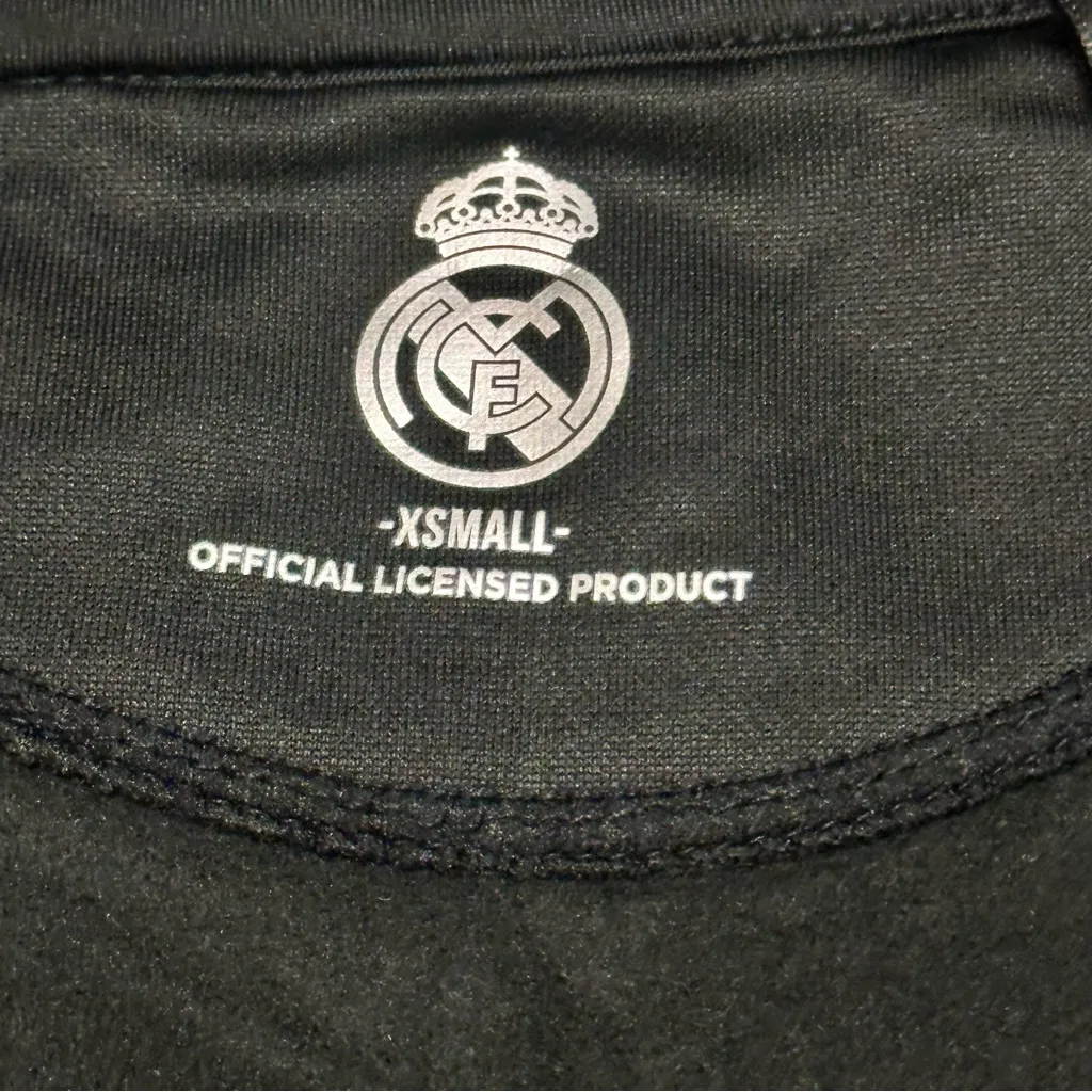 Real Madrid Elegant Black Jacket with Pink Trim size XS - Image 3