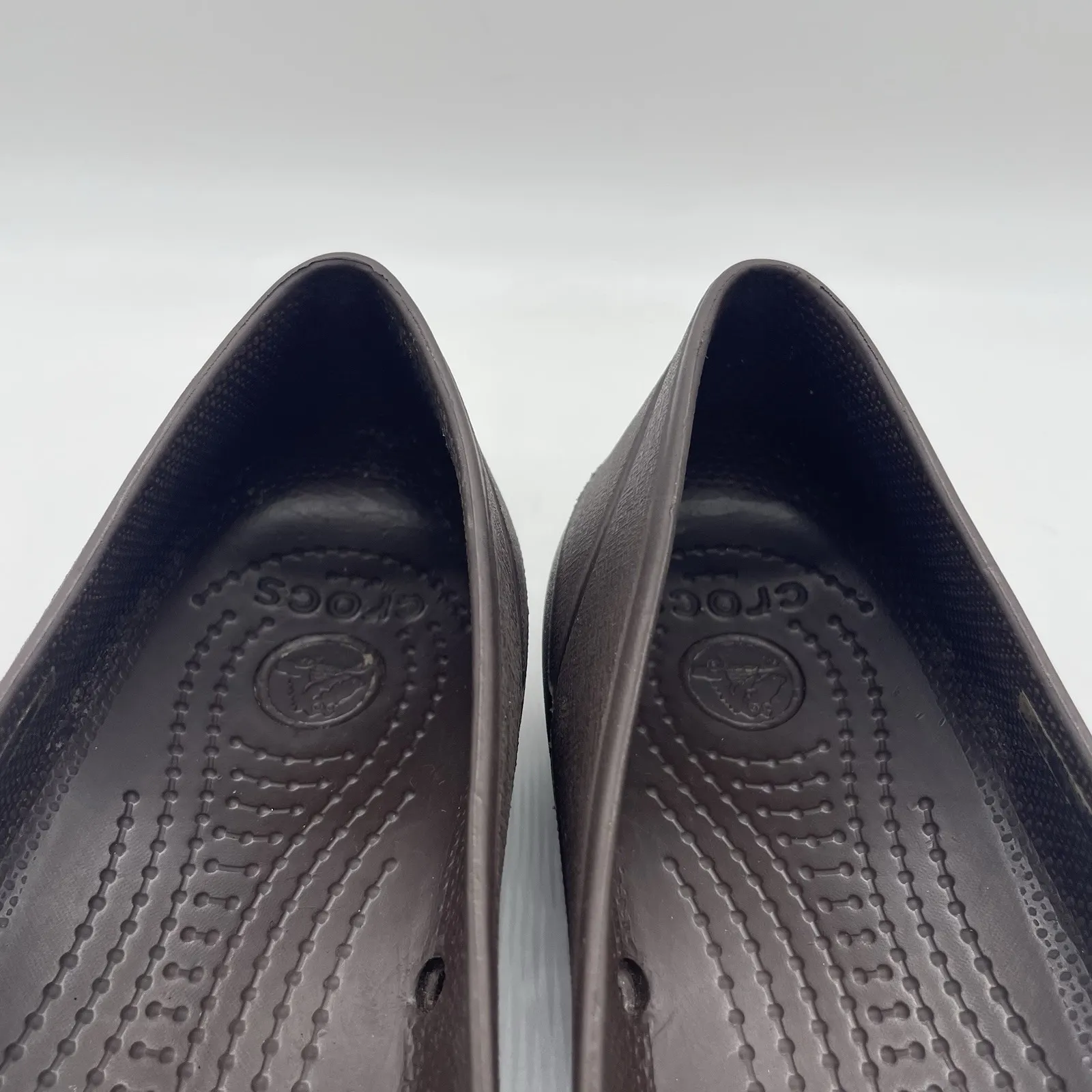 Crocs Womens 9 Shoes Ballarina Flat Brown Tortoiseshell Cap Toe Marble Slip-On‎ - Image 10