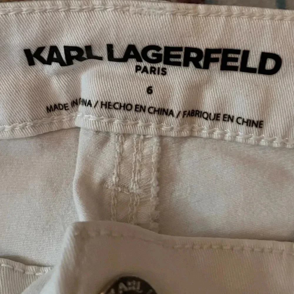 KARL LAGERFELD Paris High Rise White Jeans | Size‎ 6 - Image 5