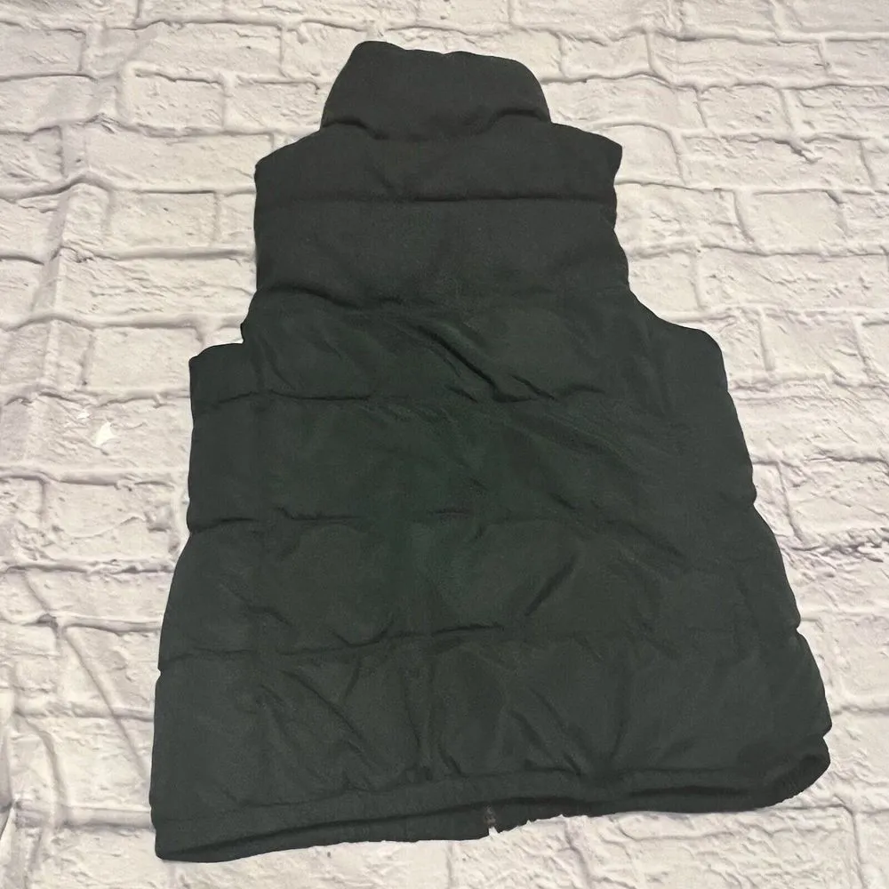 Old Navy Dark Green Puffer Vest Quilted‎ Sleeveless Winter Jacket Medium - Image 7