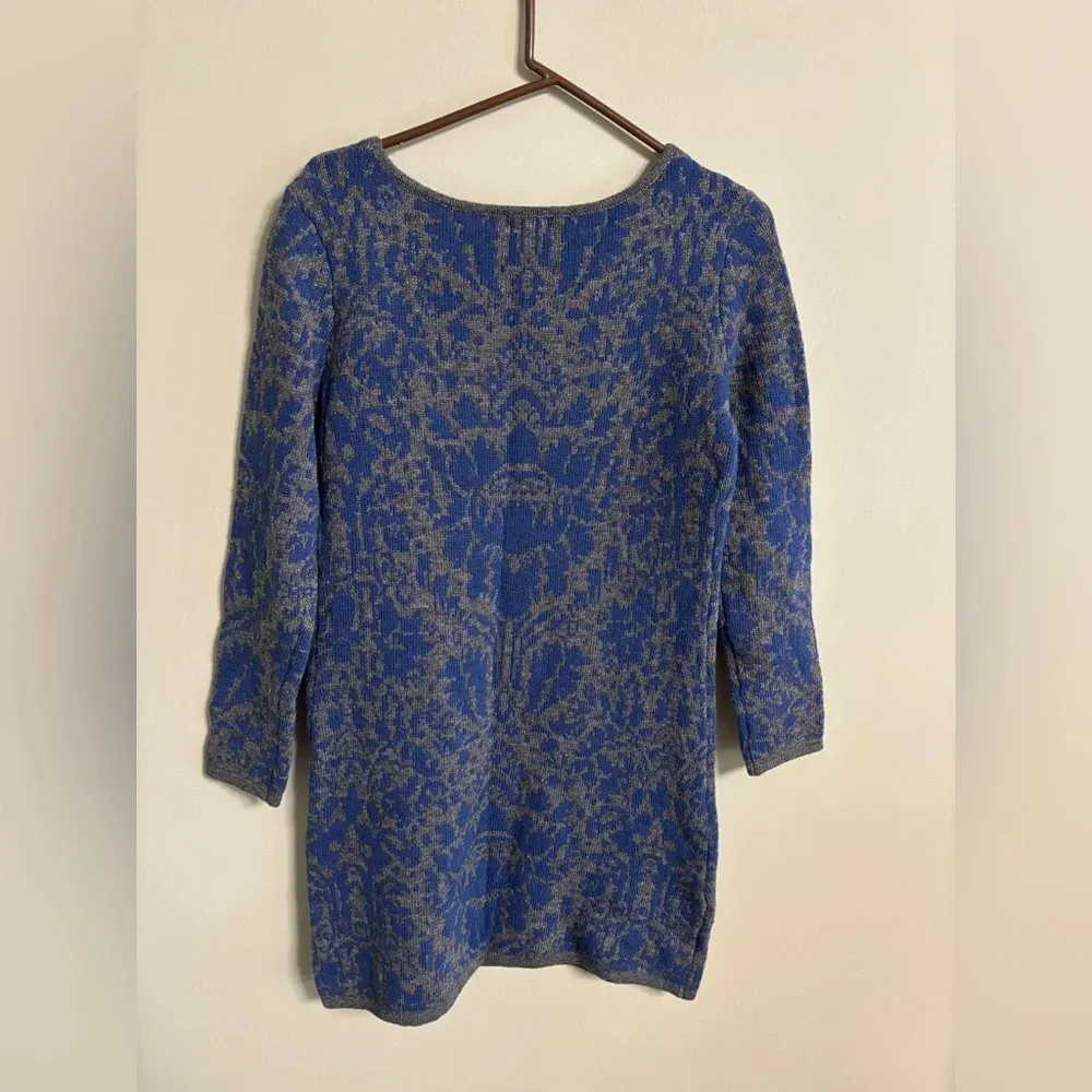 Sundance Sweater Dress Lambswool Blend Blue Gray Women’s Size Medium Long Sleeve - Image 2