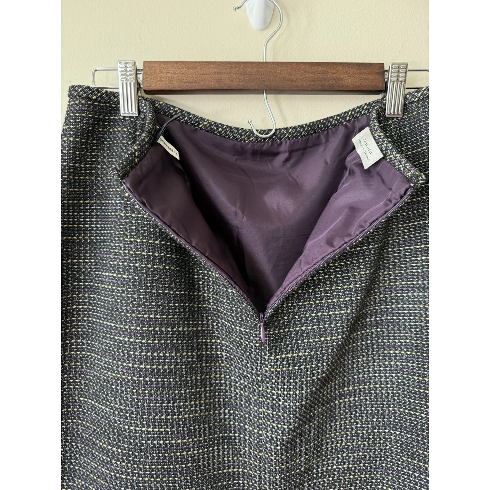 Tahari Arthur S Levine Skirt Suit Women 4 Black Tweed Blazer Jacket‎ Career Set - Image 13