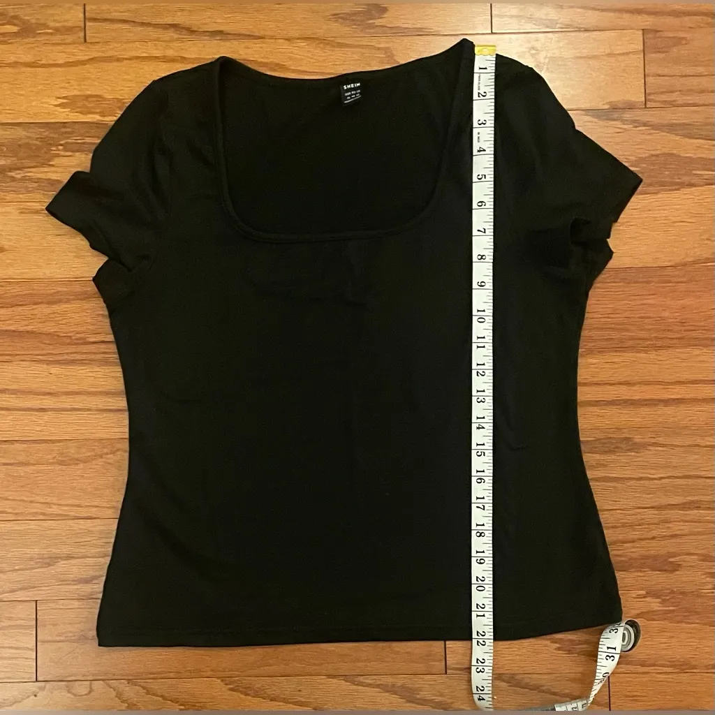 SHEIN- Black Square Neck Bodysuit Size XL - Image 6