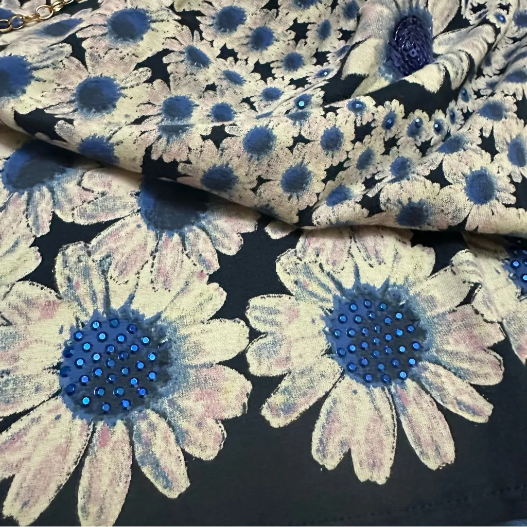 Desigual Women’s Floral Dress with Blue and Cream Accents M - Image 7