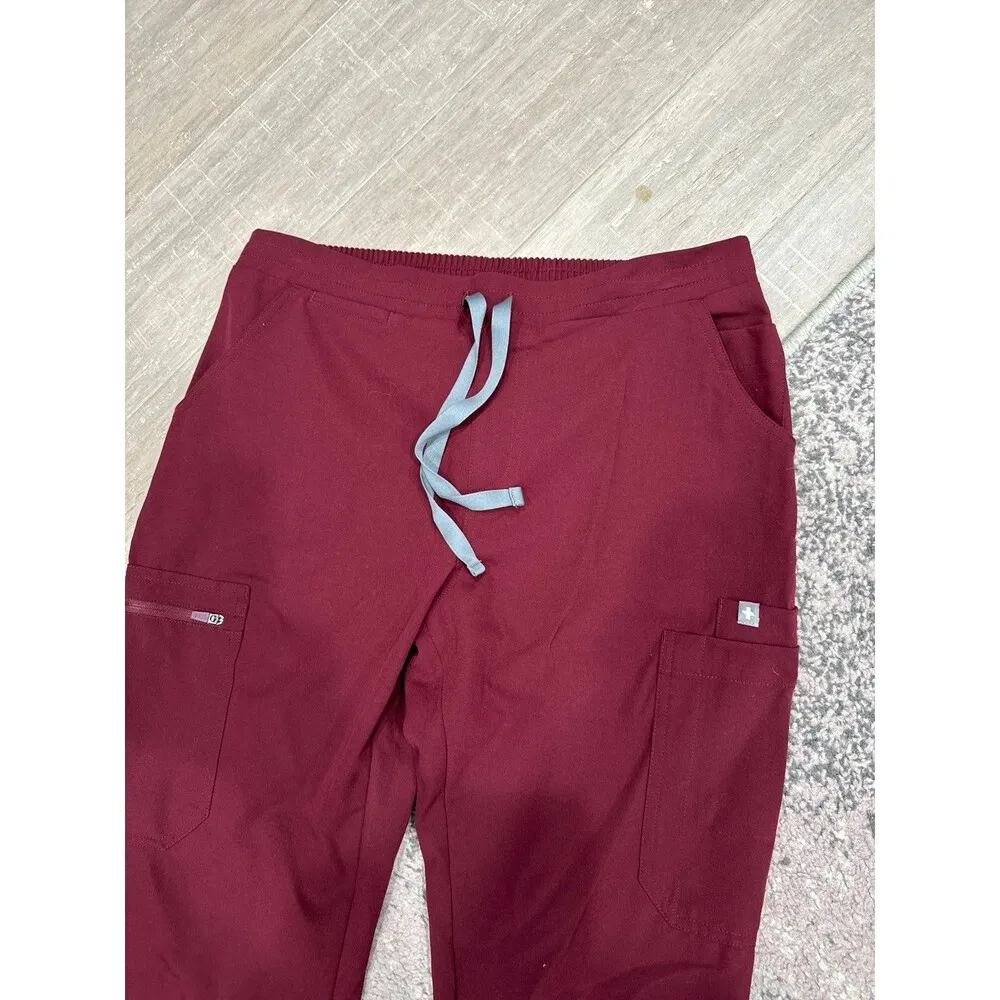 Figs Women's Yola Skinny Scrub Pants Burgundy Red Sz S - Image 2