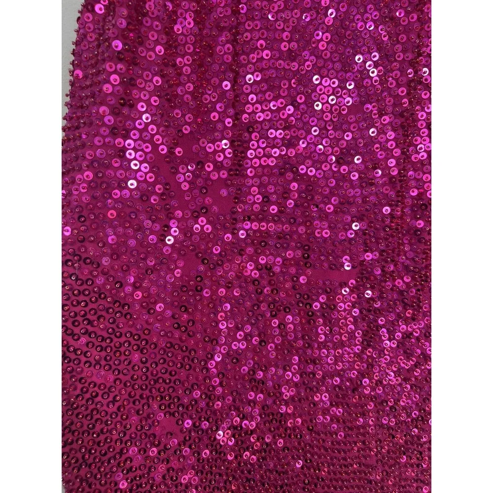 Carmen Marc Valvo Collection Size 4 100% Silk Dress Hot Pink Cocktail Party Prom - Image 4