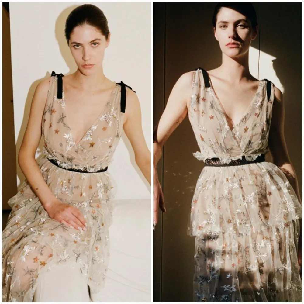 💕SELF-PORTRAIT💕 Star Mesh Embroidered Midi Dress ~ US 4 - Image 8