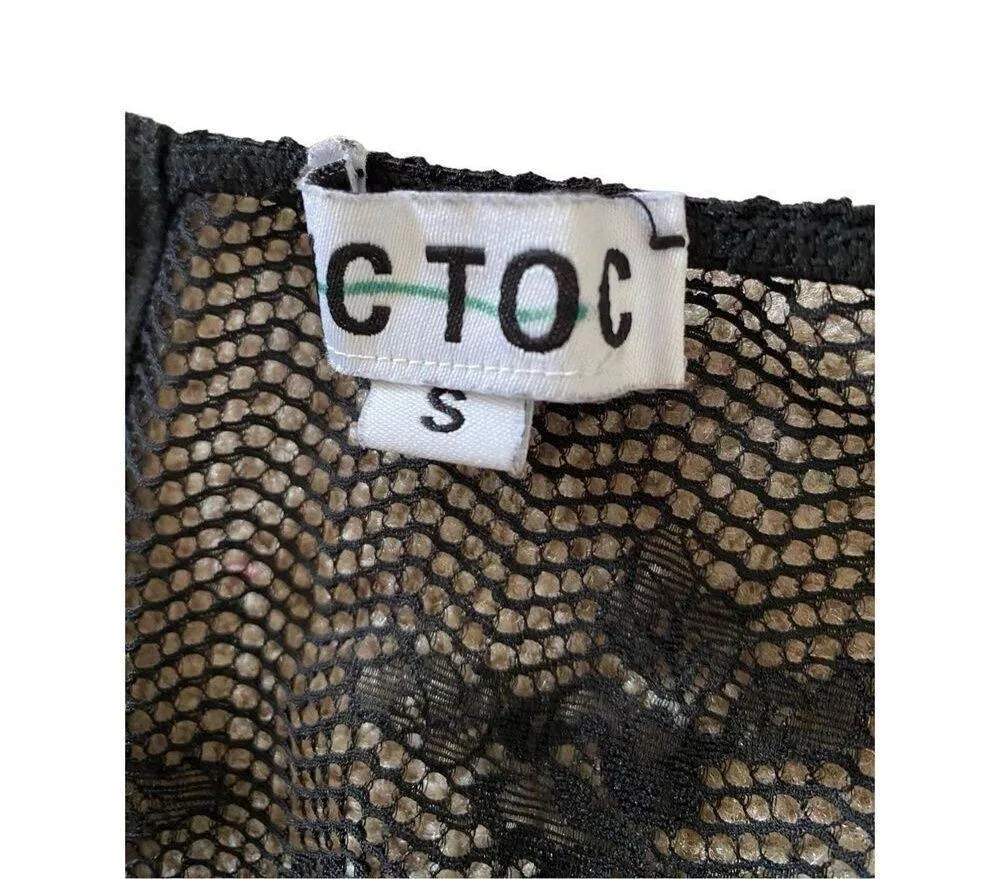 Tic Toc Lace Bralette Sleeves Sexy Sleepwear Pajamas Everyday Date Night Pink - Image 5