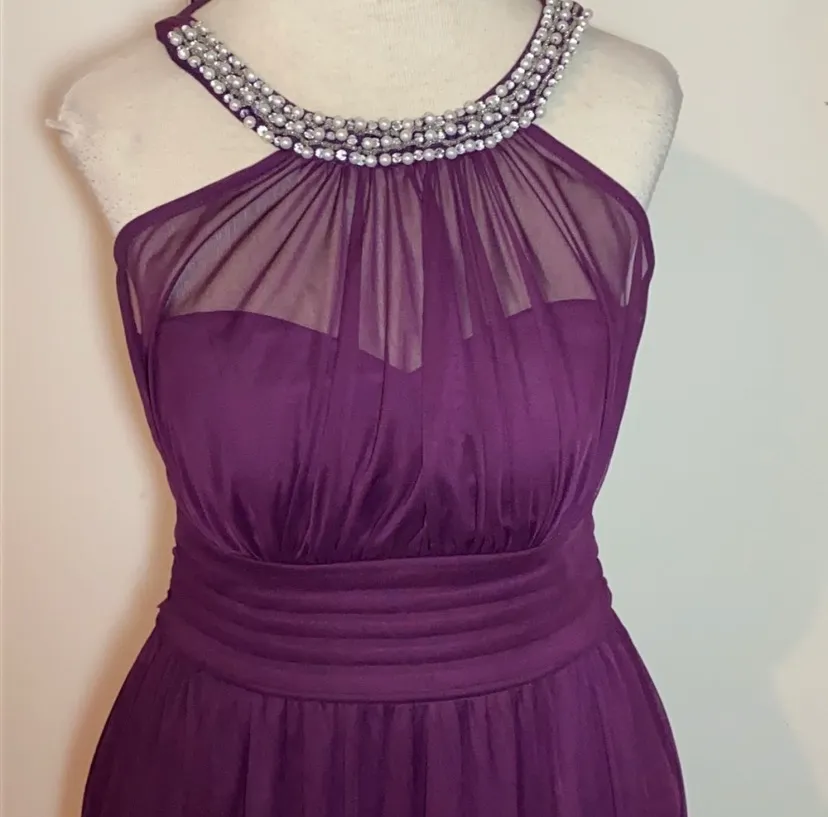 Beaded full length halter Dress gown Size 3 - Image 2